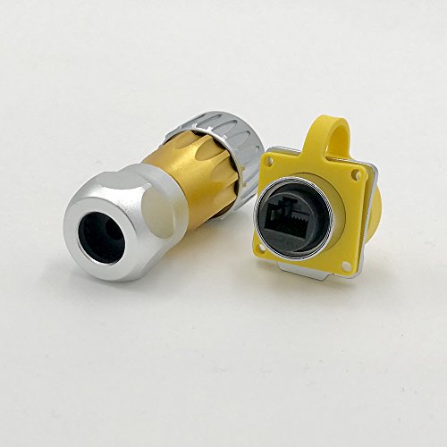 Cnlinko Rj45 Ethernet Industrial Circular Connector, Male Plug & Female Panel Mount Receptacles Socket Jack, Outdoor Waterproof Ip67, Fast Data, Zinc Alloy Metal Case, Heavy Duty #TOP1