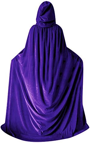QBSMUnisex Adult Halloween Velvet Cloak with Hood Long Witch Costume Cosplay Capes