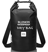 POPOYU 10L Borsa Impermeabile,Nero Waterproof Zaino Impermeabile Sacco Impermeabile con Tracolla Regolabile,2L/5L/10L/15L/20L/30L Dry Bag per Outdoor Sport Acquatici,Barca, Pesca, Rafting, Nuoto
