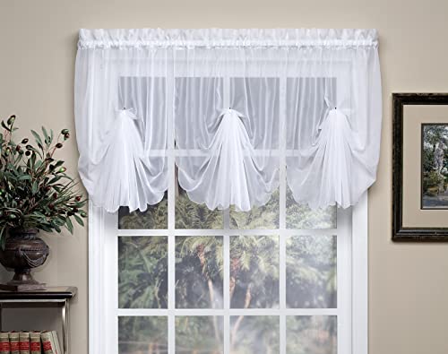 Today's Curtain Emelia Original Voile Fan Insert, White, 30"W x 40"L