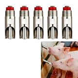 Kit 5 Bebedouros Chupetas Aço Inox Para Suíno Porco Leitão