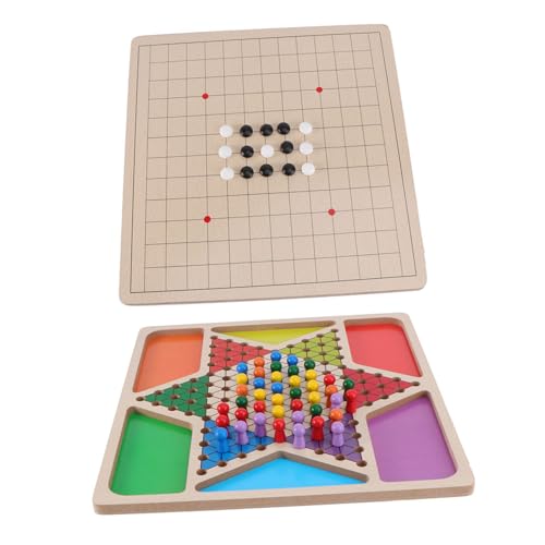 Jeu de société en bois plateau de dames et jeu de go portable pour enfant