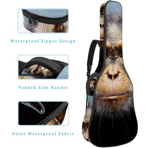 Étui guitare acoustique 101,6 cm imperméable et matelassé - Singe coloré