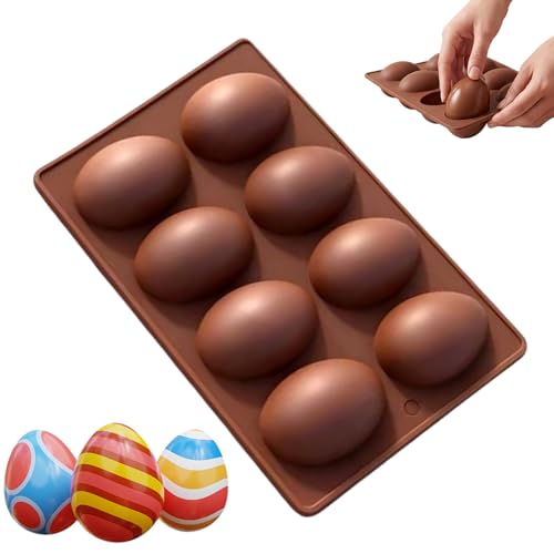 Moules en silicone en forme d'œuf pour la cuisson – Moule à chocolat à 8 cavités en silicone de qualité alimentaire | Moule en forme d'œuf – Pour...