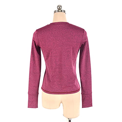 Tops de treinamento de patinação artística, temperamento de cor sólida elástico e confortável para a