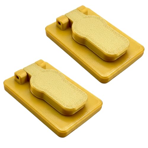 Decoralin 2Pack Keyhole Cover - Plastic Keyhole Protector - Draught Excluder - Dustproof, Draughtproof, Privacy Lock Cover – Compatible with Classic Door Locks (Not for Euro Locks) (Gold)