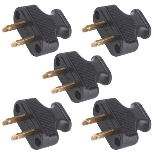 SuperDi Vintage Style Electrical Plug Cloth Covered Wire Lamp Cord Black 2 Prong(5 Pack) by SuperDi - Used condition - US$13.12