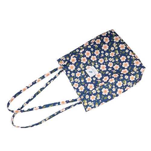 Image of TOPASION Cute Corduroy Tote Bag Canvas Shoulder Handbags for Women Travel Shopping