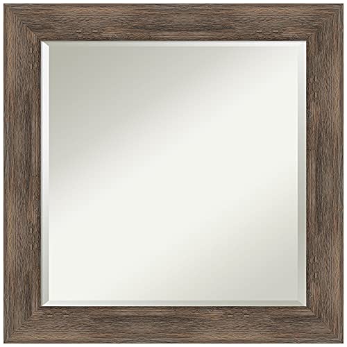 Amanti Art Brown Bathroom Mirror for Over Sink, 25x25 Vanity Wall Mirror