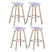 GrandCA HOME Juego de 4 Taburetes de Bar, Taburetes Altos, Taburetes de Taberna, Taburetes de Bar con Patas de Haya y Asientos de Plástico PP, Estructura de Soporte en Las Patas (Blanco-4)