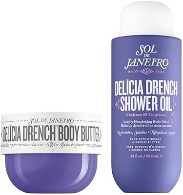 Sol de Janeiro Deep Moisturize Bundle for Dry Skin | Delicia Drench Shower Oil and Body Butter