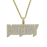 ATJMLADYJEWELRY Iced Out Bling 5A Baguette CZ Paved Letter Money Pendant Necklace Hip Hop Men Jewelry (gold) R362