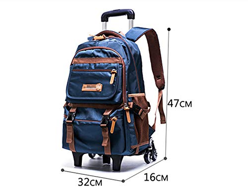 6 Wheels Rolling Schoolbag Dark Green #TOP1