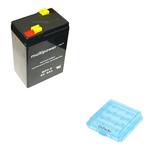 Gopacks 5Ah ! Blei-Gel Akku 6V Multipower Johnlite CY-0112 4Ah Q-Power QP6-4.5 6-42 CTM CT5-6 DiaMec DM6-4.2 HQ 6V DM6-4,2 3FM NP4-6 NP4.2-6 4.5-6 MP4.5-6 SHG Typ 3FM5 HR