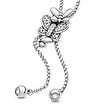 PANDORA Dazzling and Dancing Butterflies 925 Sterling Silver Necklace, Size: 80cm, 31.5 inches - 397911CZ-80