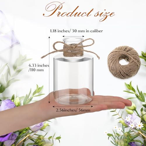 Bokon 12 Pcs Plastic Bud Vases in Bulk for Table Centerpieces, 4.7in Hyacinth Avocado Growing Bud Vase Bulk, Small Flower Bulb Plant Containers for Wedding Room Table Decorations (Straight Style)