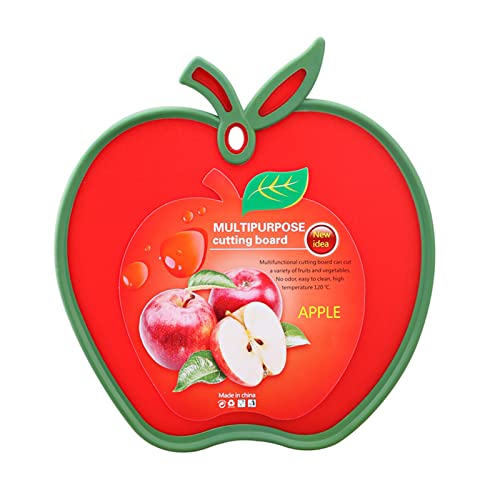 VALINK Tagliere per alimenti a forma di frutta, bordo antiscivolo, per verdure, carne, pollo, frutta, cibo, in plastica resistente e durevole