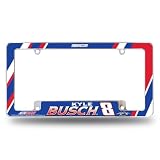 Rico Industries NASCAR Racing Kyle Busch 12" x 6" Chrome All Over Automotive License Plate Frame for Car/Truck/SUV