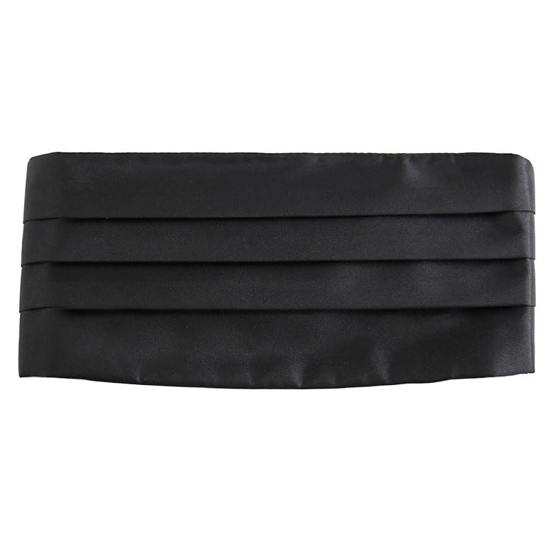Vmoomax Cummerbund Ceinture de smoking réglable classique plissée pour homme Noir Pour tout événement formel, mariage, bal, fête, occasions spéciales
