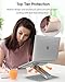 AboveTEK Laptop Stand, Adjustable Portable Computer Riser, Ergonomic Aluminum Notebook Desktop Holder for Desk, Compatible with MacBook Pro, Air, HP, Fits Up to 17 Inch Laptops, Silver