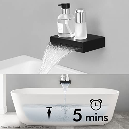 Kes Shower System With Waterfall Tub Spout Pressure Balance 3-Function Shower Faucet Set Square With 10 Inch Rain Shower Head Black (Including Shower Faucet Rough-In Valve Body And Trim), Xb6305-Bk #TOP6