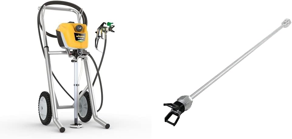 WAGNER Airless paint spray system Control Pro 350 M & varnishes, wood and corrosion protection, covers 15 m² - 2 min, 110 bar, 15 m hose & Control Pro Nozzle Extension for high Walls, 60 cm