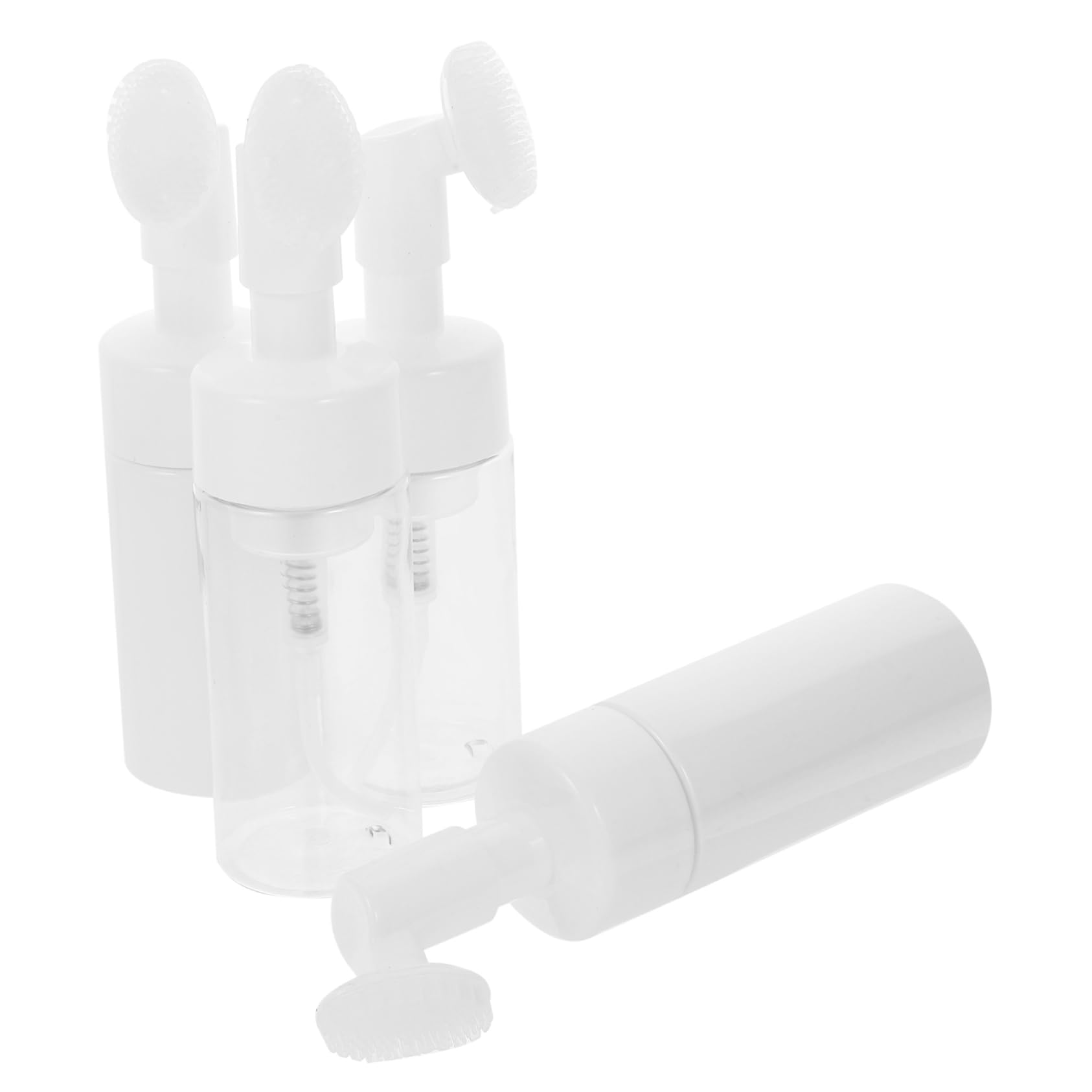 PartyKindom 4Pcs Face Cleansing Brush with Makeup Bottle Manual Deep Cleansing Brushes for Gentle Exfoliation Includes and Transparent Bottles for Healthy