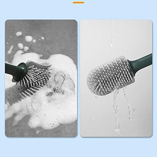 Toilet Brush Toilet Brush Holder 360° No Dead End Toilet Cleaning Brush Household Silicone Toilet Bowl Brush Wall-Mounted Soft Hair Toilet Brush Set Toilet Brush and Holder (Color : A) (B) — 사진 6