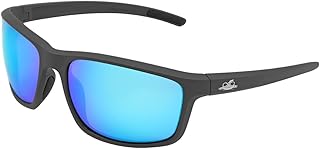 Bullhead Safety Crevalle Safety Glasses, Anti-Fog and Scratch Resistant, Precision Lens with UV Protection, Comfortable and Lightweight, Blue Mirror Lens and Matte Gray Full-Frame, One Size