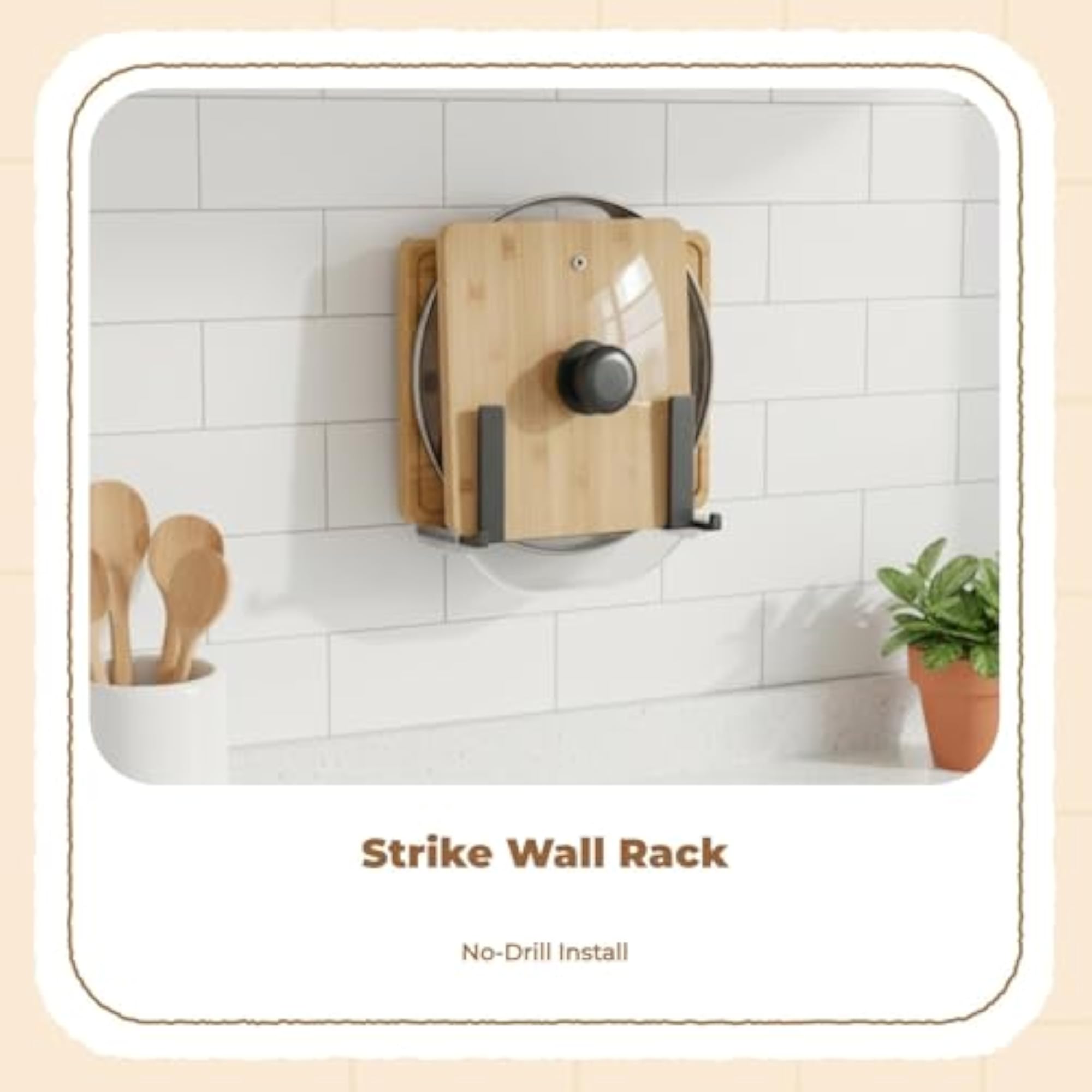 Wall-Mounted Pot Lid Rack