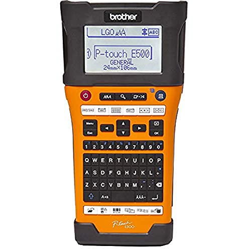 BROTHER Rotulador Eletrônico PT-E500, Laranja/Preto, 25CM, 13CM, 10CM