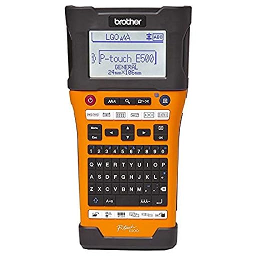 BROTHER Rotulador Eletrônico PT-E500, Laranja/Preto, 25CM, 13CM, 10CM