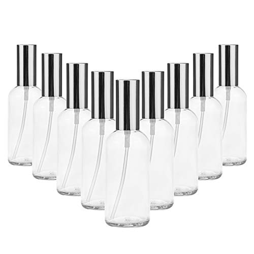 Foraineam 12 Pack 100ml / 3.4 oz. Clear Glass Spray Bottles for Perfume, Essential Oils, Cleaning Products