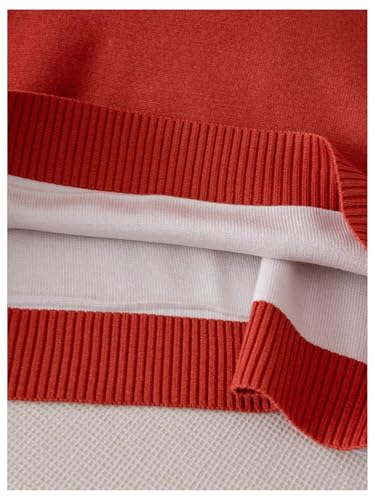 Image of BEAUDRM Girl's Cute Bow Sweater Crew Neck Long Sleeve Drop Shoulder Loose Pullover Tops
