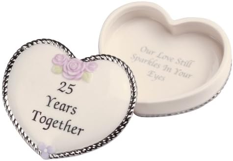Precious Moments 25th Anniversary Heart Covered Box