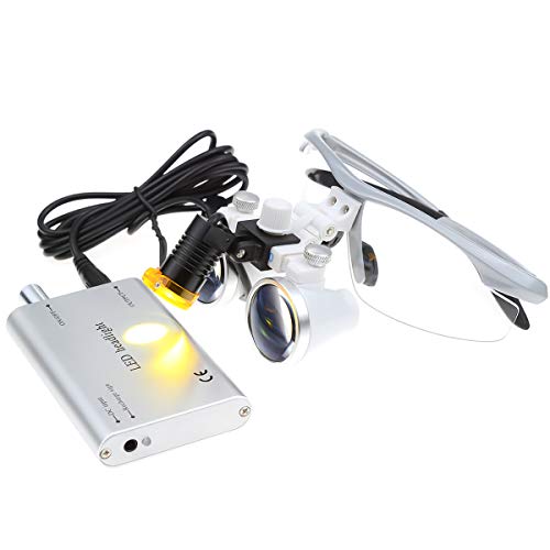 Dental Power Surgical Binocular Loupes Optical Glass Loupe 3.5X420Mm With Led Head Light Lamp #TOP2