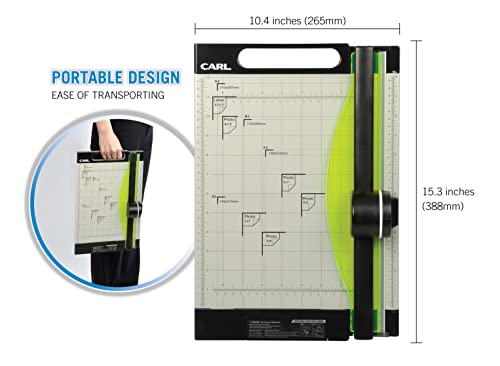 Carl 12 Inch-Green Friendly, Professional Rotary Paper Trimmer, 12-Inch, 15 Sheet Cutting Capacity, Black And Silver #TOP5