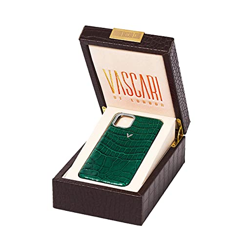 Étui en cuir de crocodile vert émeraude antichoc Apple iPhone 11 Pro
