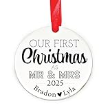Our First Christmas As Mr & Mrs Ornament 2025 Christmas Ornament First Christmas Ornament Married Husband and Wife Married 2025 The Holly Married-ORN