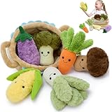 Tezituor 6 inch Soft Vegetable Plushies Stuffed Animals Bulk for Girls, Kids Veggie Basket Toys Stuffed Food Playset Party Favors Decorations Gifts Christmas Valentine's Day Easter, 7 Pack