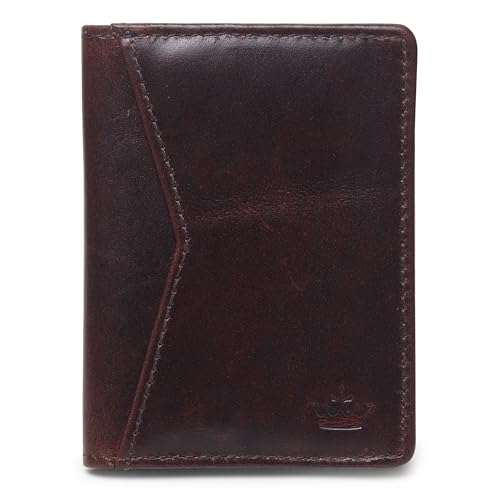 Image of Bifold Minimalist Leather Card Holder Wallet for Men & Women with 7 Card Slots & RFID Blocking