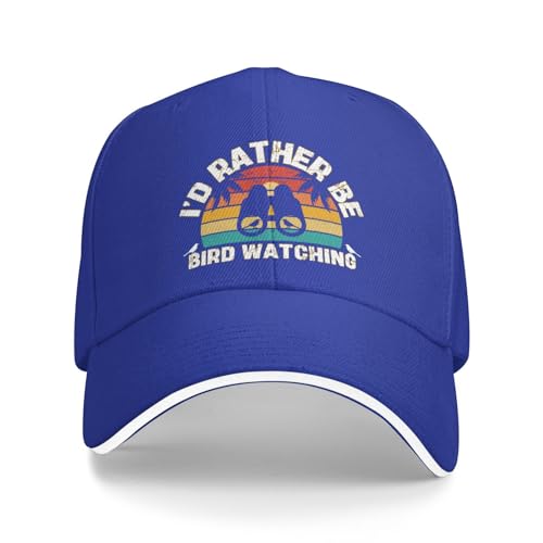 KWQDOZF I'd Rather Be Bird Watching Hat Funny Bird Watcher Gift Baseball Cap for Men Womens Funny Cap Gray