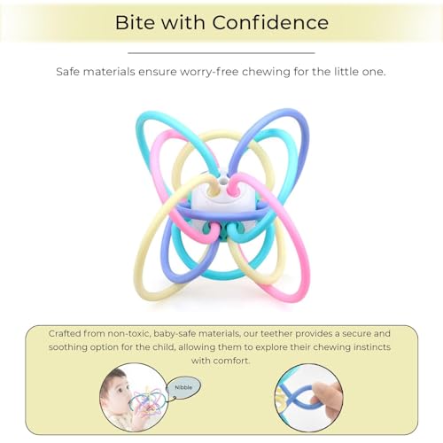 Image of StarAndDaisy Soft Baby Teether and Teeth Rattle Ball Toys for Infants & Toddlers (Mesh-Multicolor)
