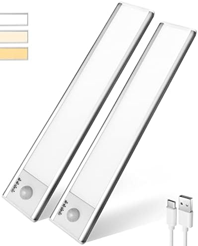 SKQUSYT Rechargeable Motion Sensor Closet Lights Under Cabinet Lights 38 LED Closet Lights Under Cabinet Lighting Stick On Lights Night Lights for Kitchen Stars, 2 Pack
