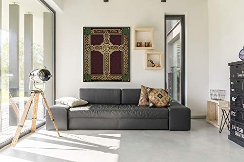Celtic Irish Cross One Thousand Blessings | Woven Tapestry Wall Art Hanging | Celtic Tribal Knot Design | 100% Cotton Usa Size 34X27 #TOP2