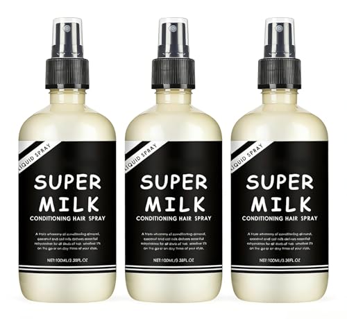 Lait Spray capillaire nourrissant, soin sans rinçage hydratant triple lait, protège efficacement les cheveux des dommages causés par la chaleur, convient à tous les types de cheveux.