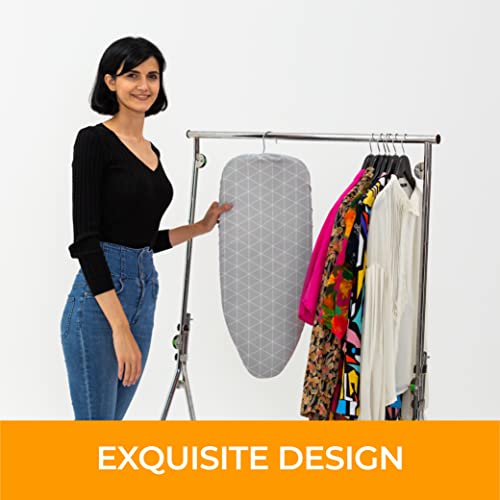 Ironing Board Cover And Pad Extra Thick Heavy Duty Padded, Pure Cotton Silver Coated Ironing Board Cover, Non Stick Scorch And Stain Resistant, Elasticized Edges #TOP4