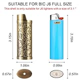 Vintage Metal Cigarette Case with J6 Lighter Metal Case, Holds 12pcs 100mm Cigarettes, Can Also Be Used for RFID Credit Card and Cash Storage (Bronze, 12pcs 100's) - Image 3