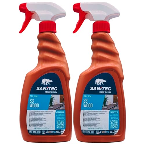 Detergente Delicato S3 WOOD a pH Neutro, Specifico Per Detergere e Nutrire Tutte Le Superfici In Legno 500ml (2 Spray)