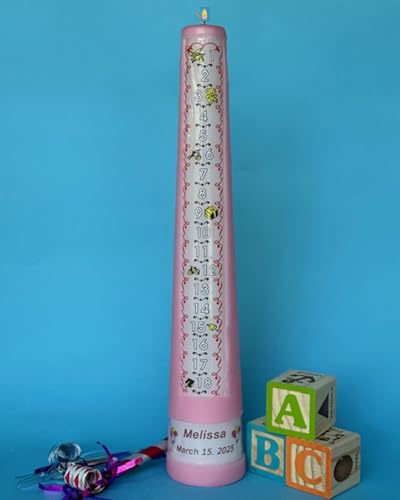 Personalized Birthday Countdown Candle, 1-18 Years, 15 Inch Tall Candle